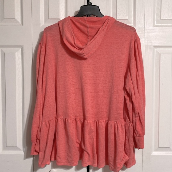 C Active peach cotton blend knit hoodie top shirt size 26/28 - Picture 7 of 13